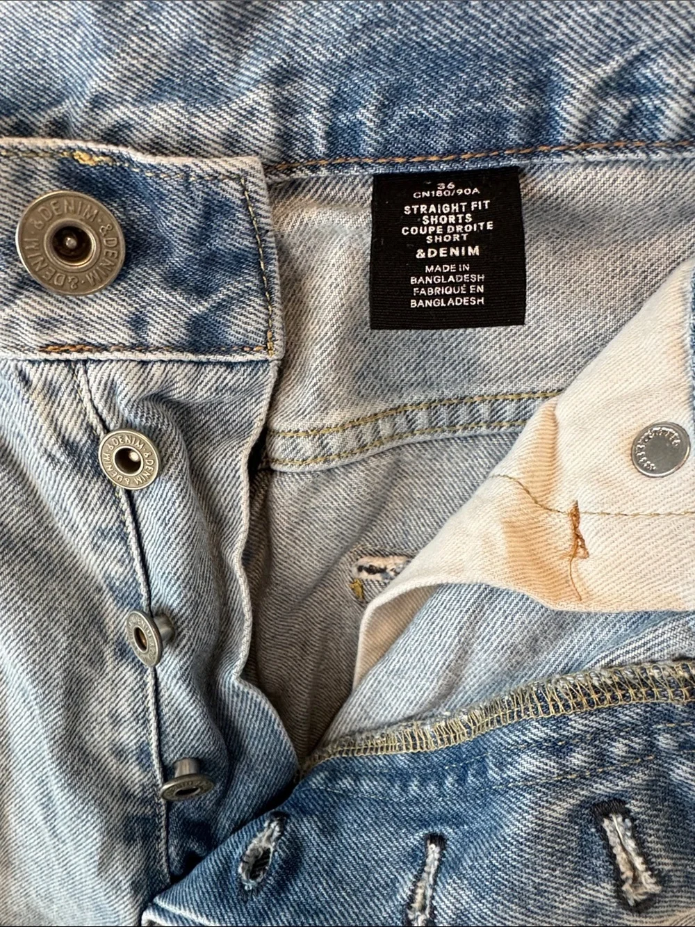 H&M Light Blue Distressed Denim Shorts N0495